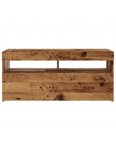 Mobile Porta TV con LED Legno Antico 90x35x40 cm Multistrato 2