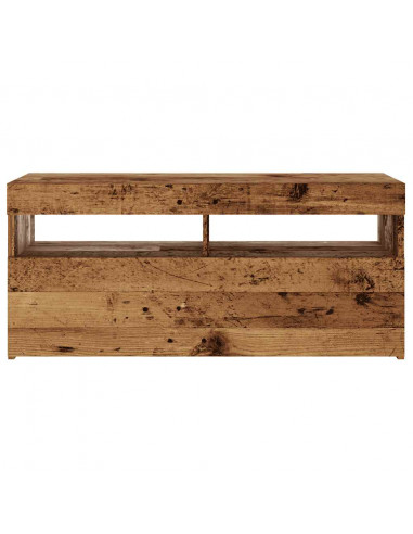Mobile Porta TV con LED Legno Antico 90x35x40 cm Multistrato