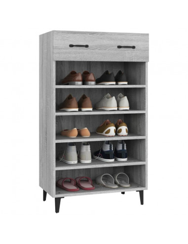 Scarpiera Grigio Sonoma 60x35x105 cm in Legno Multistrato