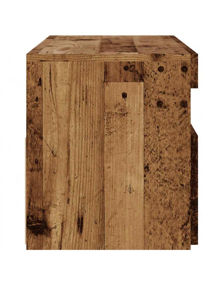 Mobile Porta TV con LED Legno Antico 90x35x40 cm Multistrato