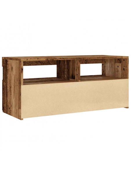 Mobile Porta TV con LED Legno Antico 90x35x40 cm Multistrato