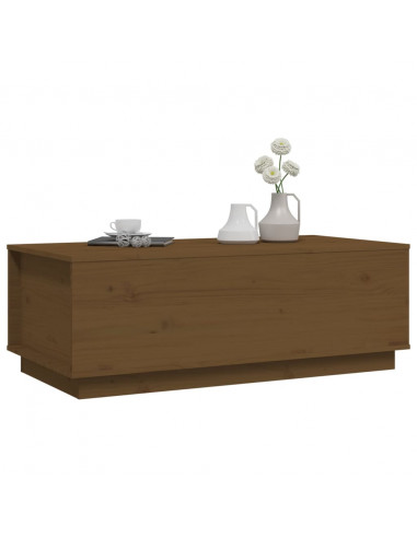 Tavolino da Salotto Miele 100x50x35 cm Legno Massello di Pino