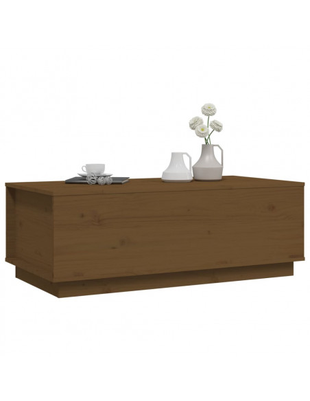 Tavolino da Salotto Miele 100x50x35 cm Legno Massello di Pino