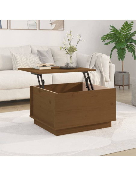Tavolino da Salotto Miele 60x50x35 cm in Legno Massello di Pino