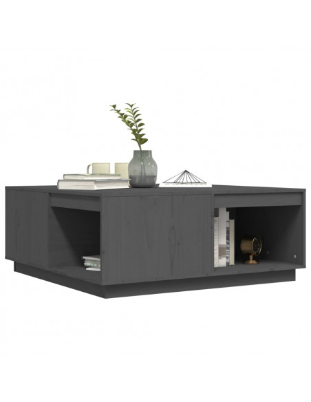 Tavolino da Salotto Grigio 100x101x40,5 cm Legno Massello Pino