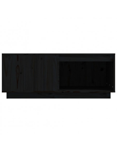 Tavolino da Salotto Nero 100x101x40,5 cm Legno Massello di Pino