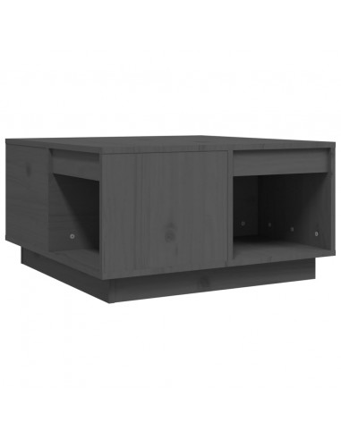 Tavolino da Salotto Nero 60x61x32,5 cm Legno Massello di Pino