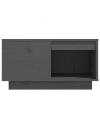Tavolino da Salotto Nero 60x61x32,5 cm Legno Massello di Pino
