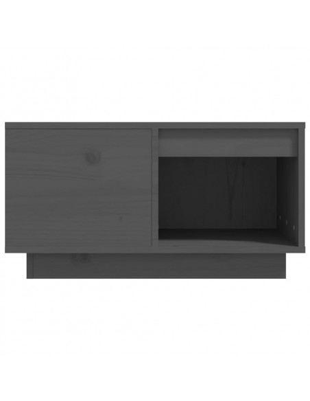 Tavolino da Salotto Nero 60x61x32,5 cm Legno Massello di Pino