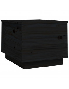 Tavolino da Salotto Nero 40x50x35 cm Legno Massello di Pino 2