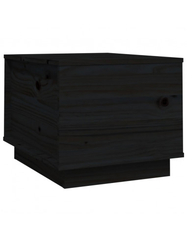 Tavolino da Salotto Nero 40x50x35 cm Legno Massello di Pino