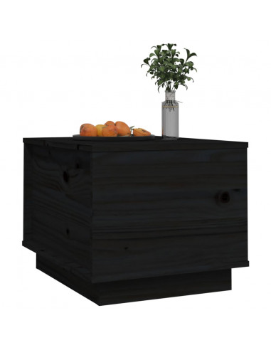 Tavolino da Salotto Nero 40x50x35 cm Legno Massello di Pino