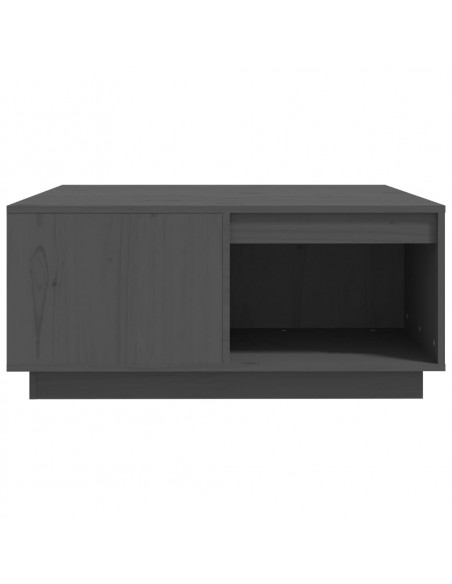 Tavolino da Salotto Grigio 80x81x36,5 cm Legno Massello di Pino