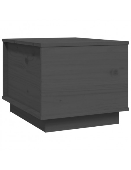 Tavolino da Salotto Grigio 40x50x35 cm Legno Massello di Pino