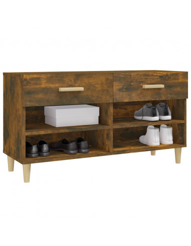 Scarpiera Rovere Fumo 102x35x55 cm in Legno Multistrato
