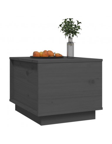 Tavolino da Salotto Grigio 40x50x35 cm Legno Massello di Pino
