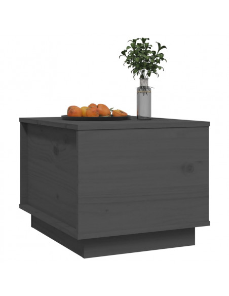 Tavolino da Salotto Grigio 40x50x35 cm Legno Massello di Pino
