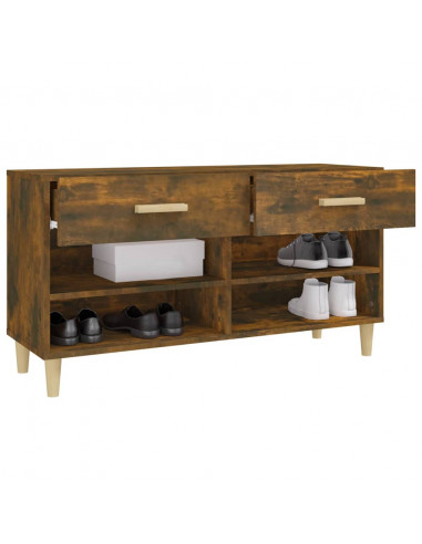 Scarpiera Rovere Fumo 102x35x55 cm in Legno Multistrato