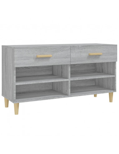 Scarpiera Grigio Sonoma 102x35x55 cm in Legno Multistrato