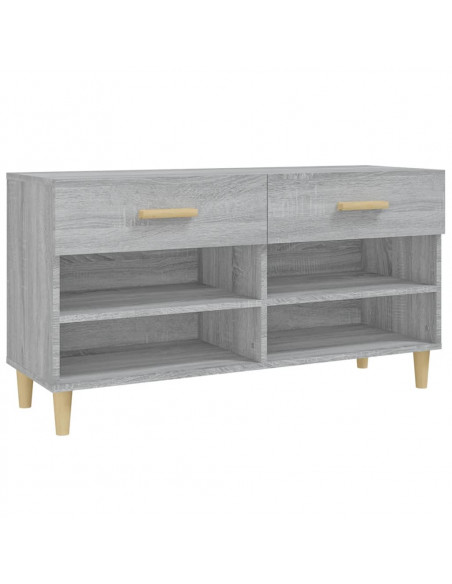 Scarpiera Grigio Sonoma 102x35x55 cm in Legno Multistrato