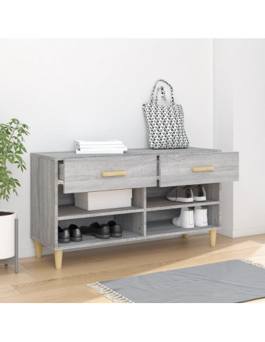 Scarpiera Grigio Sonoma 102x35x55 cm in Legno Multistrato