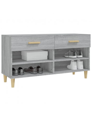 Scarpiera Grigio Sonoma 102x35x55 cm in Legno Multistrato
