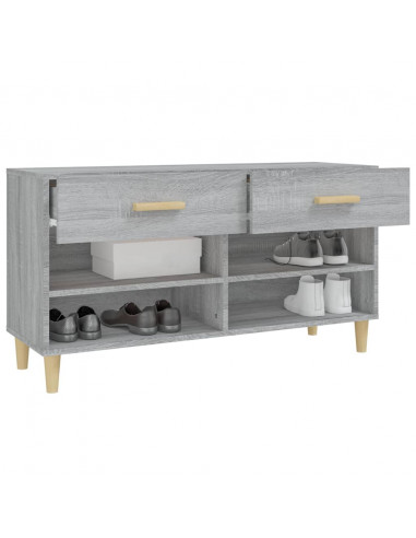 Scarpiera Grigio Sonoma 102x35x55 cm in Legno Multistrato