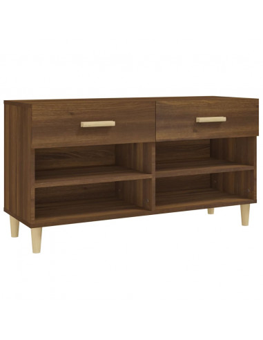 Scarpiera Rovere Marrone 102x35x55 cm in Legno Multistrato