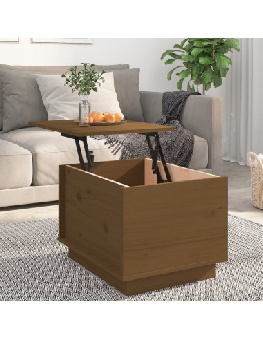 Tavolino da Salotto Miele 40x50x35 cm Legno Massello di Pino
