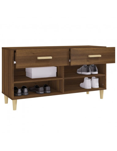 Scarpiera Rovere Marrone 102x35x55 cm in Legno Multistrato