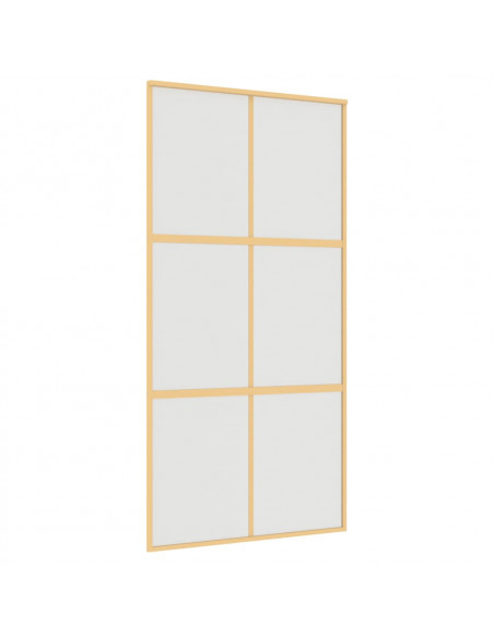 Porta Scorrevole Oro 102,5x205 Vetro Smerigliato ESG Alluminio