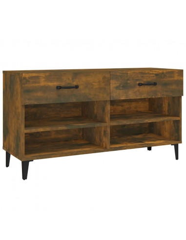 Scarpiera Rovere Fumo 102x35x55 cm in Legno Multistrato