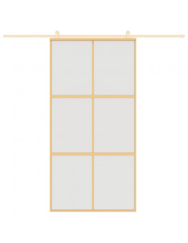 Porta Scorrevole Oro 102,5x205 Vetro Smerigliato ESG Alluminio