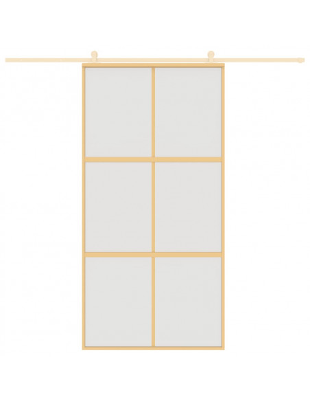 Porta Scorrevole Oro 102,5x205 Vetro Smerigliato ESG Alluminio