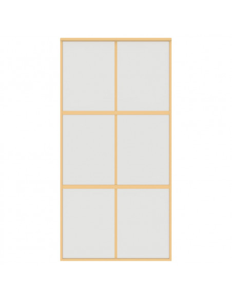 Porta Scorrevole Oro 102,5x205 Vetro Smerigliato ESG Alluminio