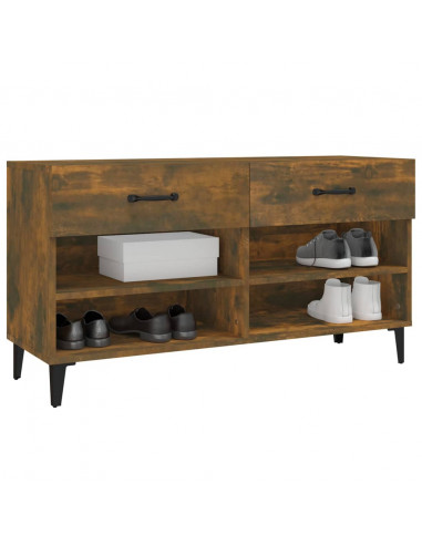 Scarpiera Rovere Fumo 102x35x55 cm in Legno Multistrato