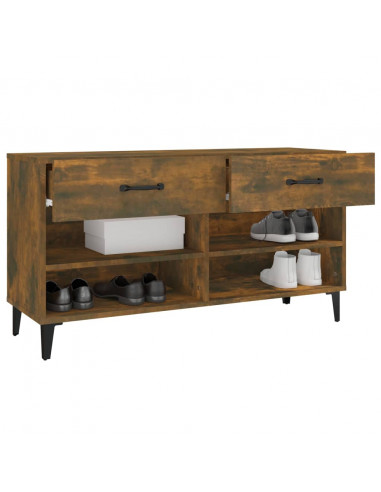 Scarpiera Rovere Fumo 102x35x55 cm in Legno Multistrato