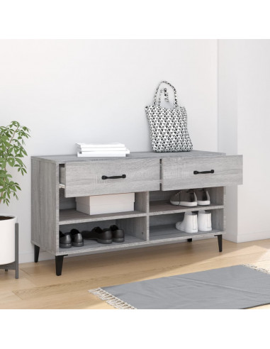 Scarpiera Grigio Sonoma 102x35x55 cm in Legno Multistrato