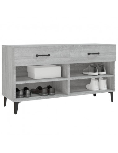 Scarpiera Grigio Sonoma 102x35x55 cm in Legno Multistrato
