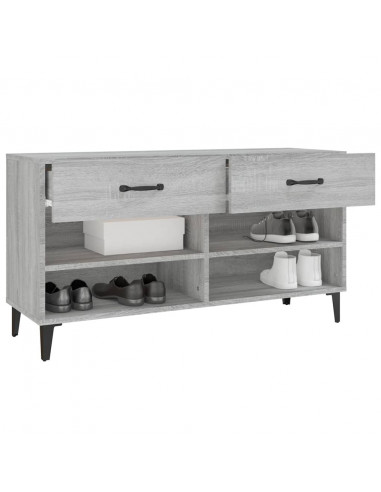 Scarpiera Grigio Sonoma 102x35x55 cm in Legno Multistrato