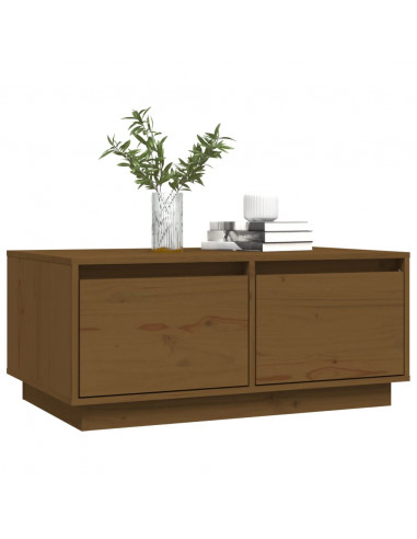 Tavolino da Salotto Miele 80x50x35 cm Legno Massello di Pino