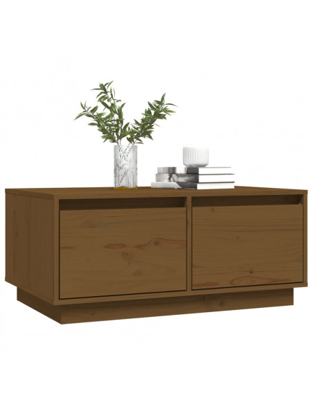Tavolino da Salotto Miele 80x50x35 cm Legno Massello di Pino