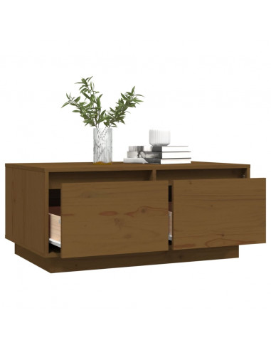 Tavolino da Salotto Miele 80x50x35 cm Legno Massello di Pino