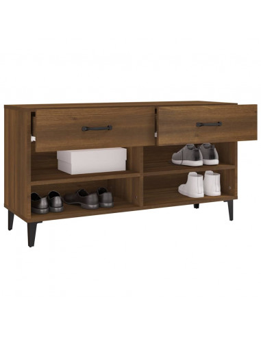 Scarpiera Rovere Marrone 102x35x55 cm in Legno Multistrato