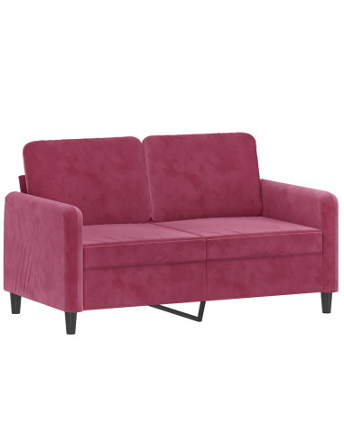 Set di Divani 2 pz Rosso Vino in Velluto