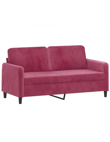 Set di Divani 2 pz Rosso Vino in Velluto