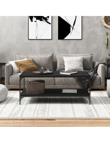 Tavolino Salotto Nero 100x50x40cm Legno Multistrato