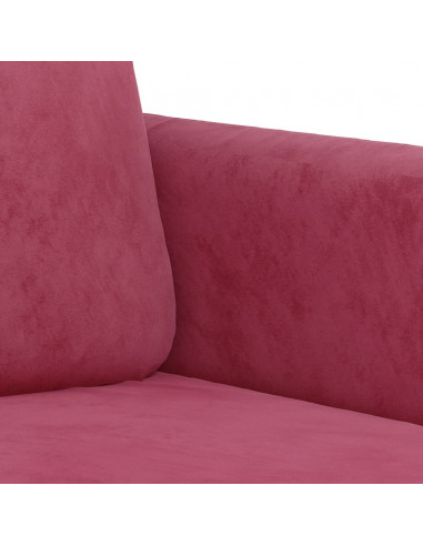 Set di Divani 2 pz Rosso Vino in Velluto