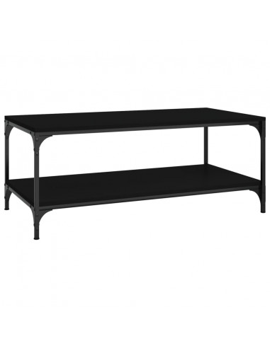 Tavolino da Salotto Nero 80x50x40 cm in Legno Multistrato