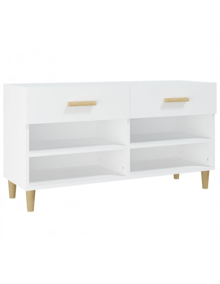 Scarpiera Bianca 102x35x55 cm in Legno Multistrato